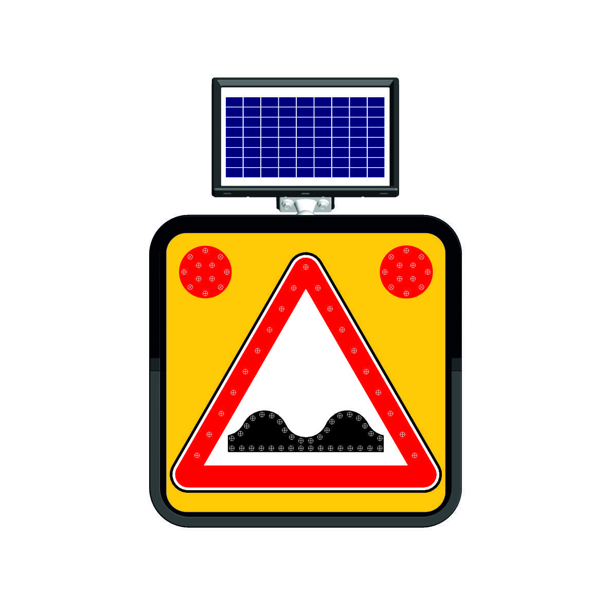 11800 FL - Şekil 6 Solar LED'li Yol Bakım Levhası