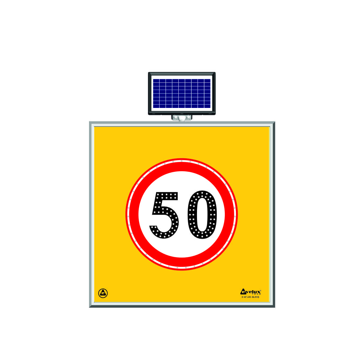 11600 S-LD - Şekil 6 Solar LED'li Yol Bakım Levhası